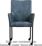 Leren Eetkamerstoelen Comfort Blauw Blauwe Keukenstoel, Nieuw, Vijf, Zes of meer stoelen, Blauw, Leer