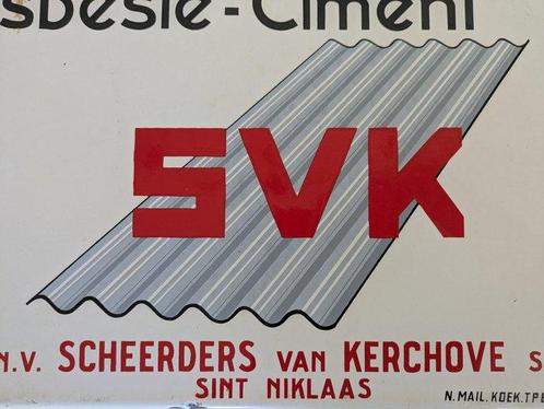 Emaillerie Koekelberg - Asbeste-Ciment SVK emaille bord -, Antiek en Kunst, Antiek | Wandborden en Tegels