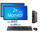 Lenovo ThinkCentre M700 Tiny i5 6e Gen incl. 2 Monitoren +, Computers en Software, Desktop Pc's, 6500T (4-Cores), 8 GB, 120 GB