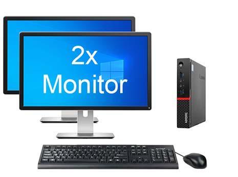 Lenovo ThinkCentre M700 Tiny i5 6e Gen incl. 2 Monitoren +, Computers en Software, Desktop Pc's, 8 GB, Ophalen of Verzenden