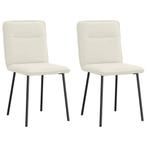 vidaXL Eetkamerstoelen 2 st fluweel crèmekleurig, Huis en Inrichting, Stoelen, Verzenden, Nieuw