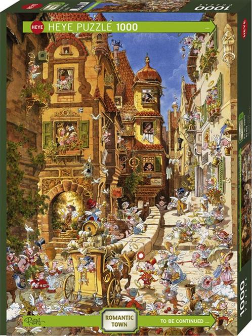 Romantic Town - By day Puzzel (1000 stukjes) | Heye -, Hobby en Vrije tijd, Denksport en Puzzels, Nieuw, Verzenden