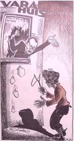 Van Embden en Pieter Oud als Kain en Abel op spotprent, Antiek en Kunst, Verzenden