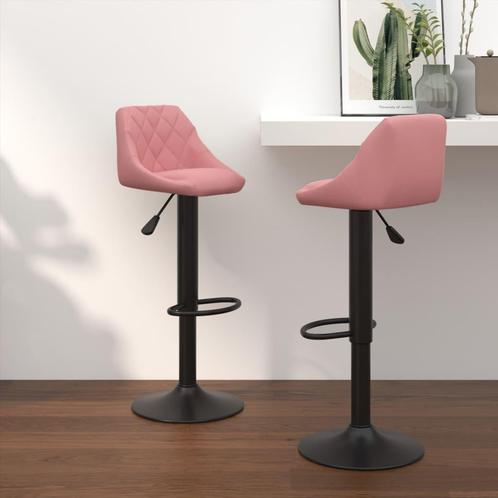 vidaXL Barkrukken 2 st fluweel roze, Huis en Inrichting, Barkrukken, Nieuw, Verzenden