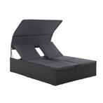 Polyrotan Loungebed / Ligbed Syros - Zwart - 2 personen - In, Tuin en Terras, Verzenden, Nieuw