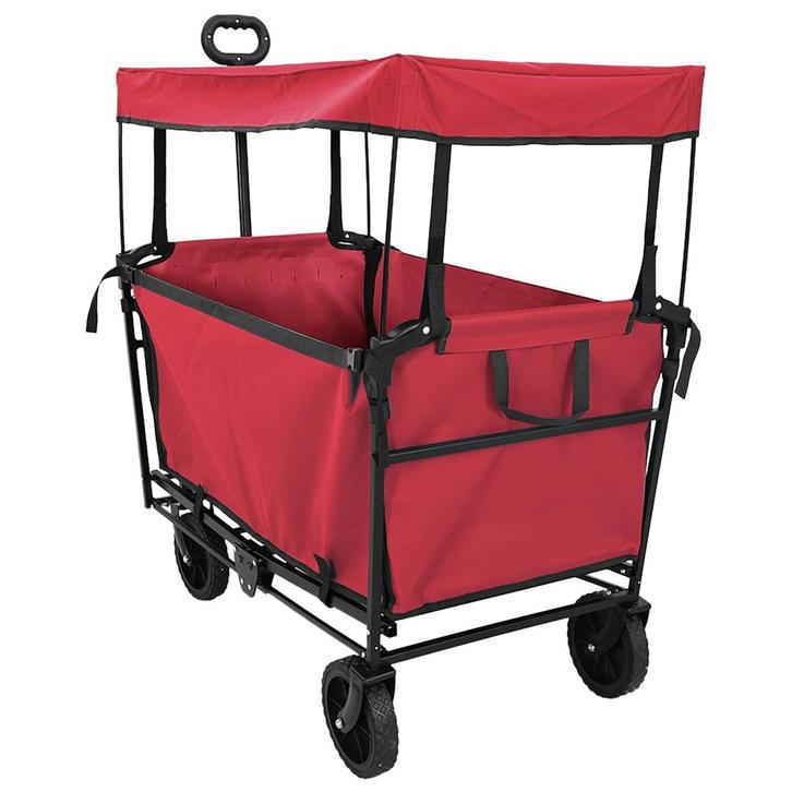 vidaXL Vouwbare Handtrolley Rood 105 x 56.5 x 116 cm Oxford, Doe-het-zelf en Verbouw, Gereedschap | Overige machines, Nieuw, Verzenden