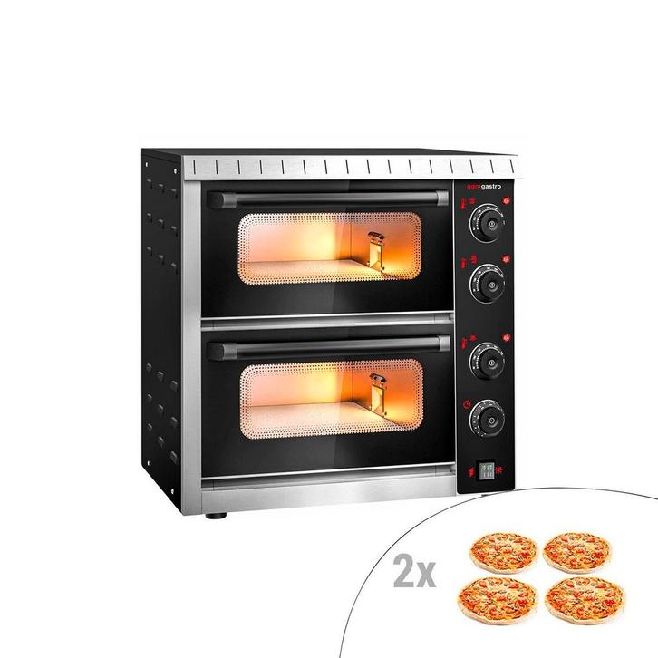 GGM Gastro | Elektrische mini pizzaoven - 4+4x 20cm - |, Tuin en Terras, Pizzaovens, Nieuw, Verzenden