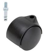 Meubelwiel Zwart Kunststof 50 mm Stift M10, Doe-het-zelf en Verbouw, Zwenkwielen, Ophalen of Verzenden, Nieuw