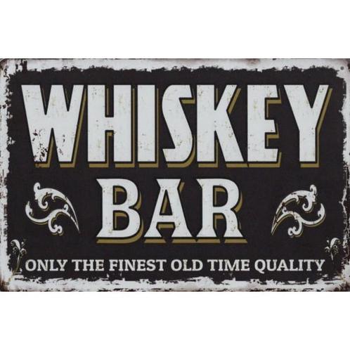 Wandbord - Whiskey Bar Only The Finest Old Time Quality, Huis en Inrichting, Woonaccessoires | Wanddecoraties, Nieuw, Ophalen of Verzenden