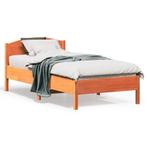 Grenenhouten Bed 90x190 | OP = OP | 55% Korting, Huis en Inrichting, Slaapkamer | Bedden, 90 cm, Eenpersoons, Bruin, Nieuw