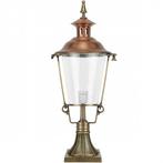 Lamp messing en koper - rond glas - op voet - borderlamp, Huis en Inrichting, Lampen | Tafellampen, Ophalen of Verzenden, Nieuw