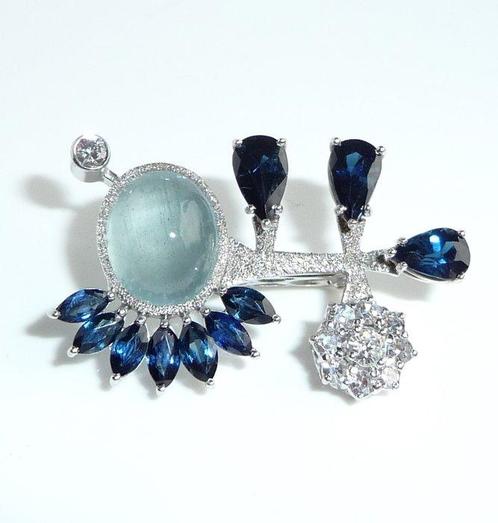 Hanger - 18 karaat Witgoud - 7.10ct. tw. Diamant, Sieraden, Tassen en Uiterlijk, Antieke sieraden