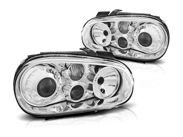 Chrome koplamp units geschikt voor VW Golf 4 R32 LOOK, Auto-onderdelen, Verlichting, Nieuw, Volkswagen, Verzenden