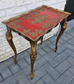 Bijzettafel - Kunststof - Bijzettafeltje met rood blad en