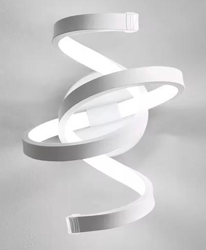 Moderne LED Spiraal Wandlamp – 20W Aluminium Acryl 2200LM, Huis en Inrichting, Lampen | Wandlampen, Nieuw, Verzenden
