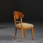 Stel van 6 Blonde Biedermeier stoelen in berkenwortel incl, Antiek en Kunst, Ophalen of Verzenden