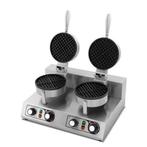 HCB Dubbel wafelijzer - ronde wafels - timer - 230V - RVS, Verzenden, Nieuw in verpakking, Fornuis, Frituur en Grillen