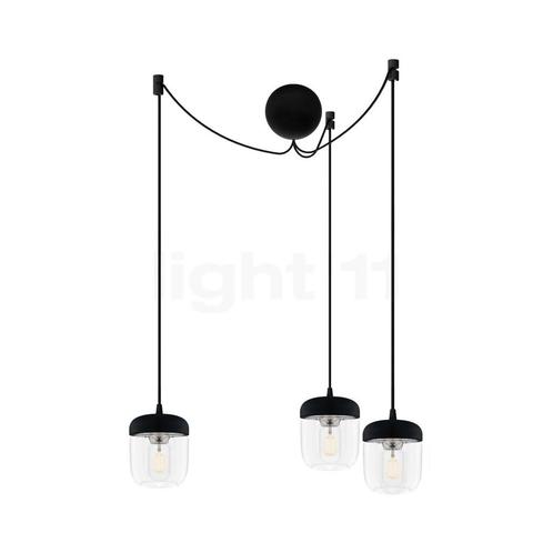 Umage Acorn Cannonball Hanglamp 3-lichts zwart, roestvrij st, Huis en Inrichting, Lampen | Hanglampen, Nieuw, Verzenden