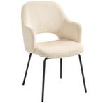 Eetkamerstoel, Corduroy Bekleding, Schaalvorm, Metalen Poten, Huis en Inrichting, Stoelen, Verzenden, Nieuw