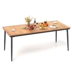 LIVSK Terrastafel 200 x 90 x 75 cm - Acaciahout - Parasolope, Tuin en Terras, Verzenden, Nieuw