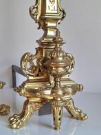 Chique Schouw (2) - 1850-1900 - Paar haardijzers in brons, Antiek en Kunst
