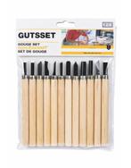 Gutsset, 12-delig, voor hout, linoleum en leer, Doe-het-zelf en Verbouw, Gereedschap | Handgereedschap, Ophalen of Verzenden, Nieuw