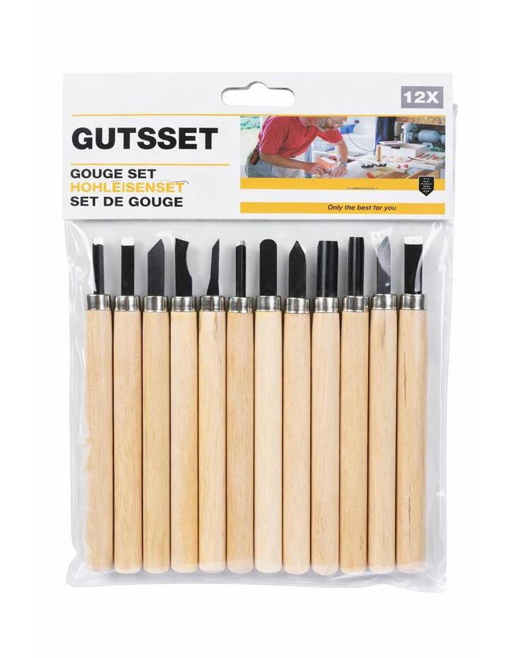 Gutsset, 12-delig, voor hout, linoleum en leer, Doe-het-zelf en Verbouw, Gereedschap | Handgereedschap, Nieuw, Ophalen of Verzenden
