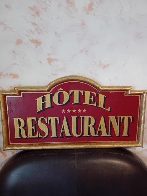Enseigne Hôtel Restaurant 5 étoiles - Reclamebord - Hout, Antiek en Kunst, Curiosa en Brocante