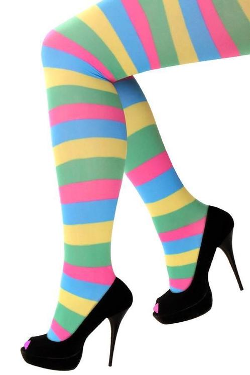 Panty strepen multicolour, Kleding | Dames, Carnavalskleding en Feestkleding, Nieuw, Ophalen of Verzenden