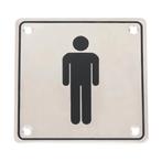 Wc pictogram mannen RVS vierkant, Ophalen of Verzenden, Nieuw, Overige materialen