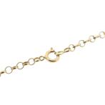 Gouden jasseron schakelcollier met granaat (Ketting), Gebruikt, Overige kleuren, Ophalen of Verzenden, Met edelsteen