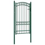 vidaXL Poort met gebogen bovenkant 100x175 cm staal groen, Verzenden, Nieuw