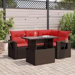 vidaXL 5-delige Loungeset met kussens poly rattan acacia, Tuin en Terras, Tuinsets en Loungesets, Verzenden, Nieuw, Rotan, Loungeset