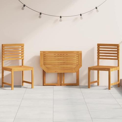 vidaXL Tuin Bistro Set 3 pcs Bruin Massief acaciahout, Tuin en Terras, Tuinsets en Loungesets, Nieuw, Verzenden