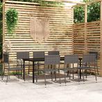 vidaXL 9-delige Tuinset grijs, Nieuw, 8 zitplaatsen, Tuinset, Verzenden