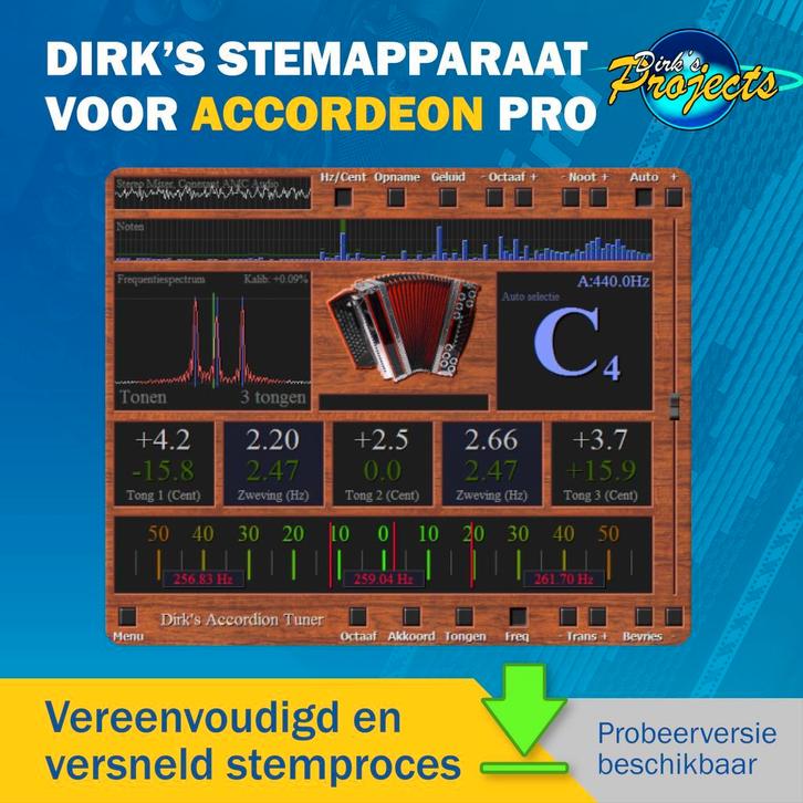 Accordeonstemmer - Efficiënt accordeonstemmen met software, Muziek en Instrumenten, Instrumenten | Toebehoren, Accordeon, Nieuw