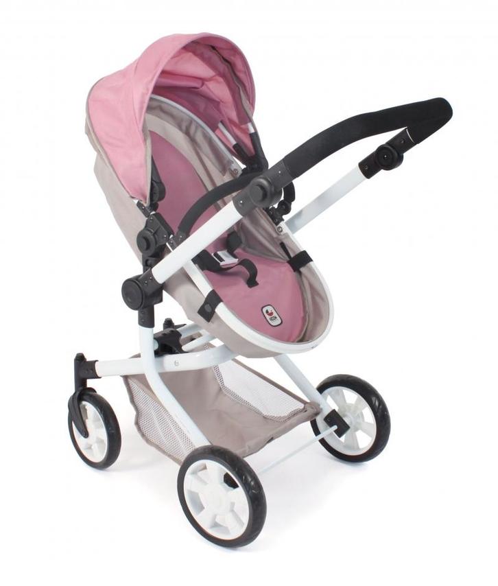 Poppenwagen Mika combi (roze/taupe/beer) (Binnenspeelgoed), Kinderen en Baby's, Speelgoed | Overig, Nieuw, Ophalen of Verzenden
