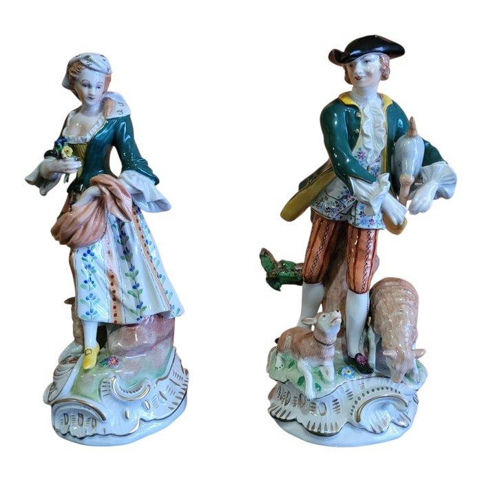 Carl Thieme, Potschappel - Beeldje - Pastori - Porselein, Antiek en Kunst, Antiek | Glas en Kristal