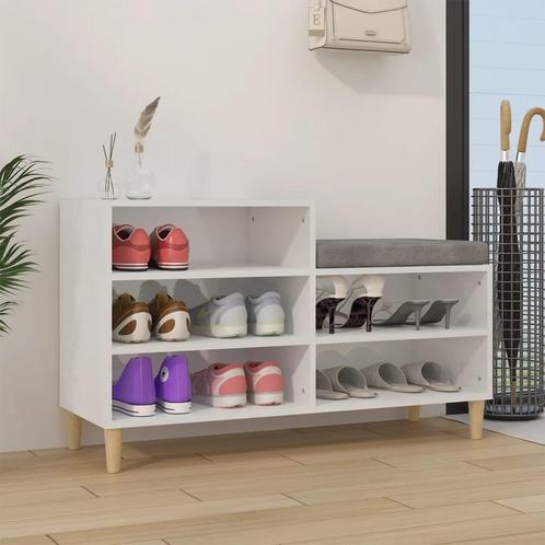 vidaXL Schoenenkast 102x36x60 cm bewerkt hout hoogglans wit, Huis en Inrichting, Kasten | Schoenenrekken, Nieuw, Verzenden
