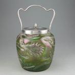 Pallme-Konig - Art Nouveau iriserende glazen koektrommel met