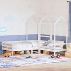 vidaXL Kinderbed met huisje en bankje massief grenenhout wit, Huis en Inrichting, Slaapkamer | Bedden, 90 cm, Eenpersoons, Verzenden