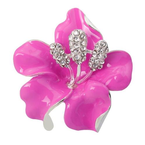 Fako Bijoux® - Broche - Orchidee - 47x50mm - Roze, Sieraden, Tassen en Uiterlijk, Broches, Verzenden