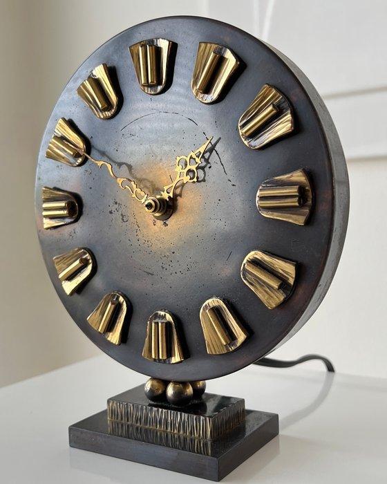 Tafelklok - AWU Holland - Art Deco - Gepatineerd brons -, Antiek en Kunst, Kunst | Designobjecten