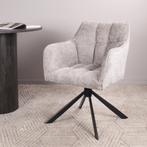 Eetkamerstoel met armleuning | Stof | Grijs | DS4U Lucky, Ophalen of Verzenden, Nieuw, Grijs