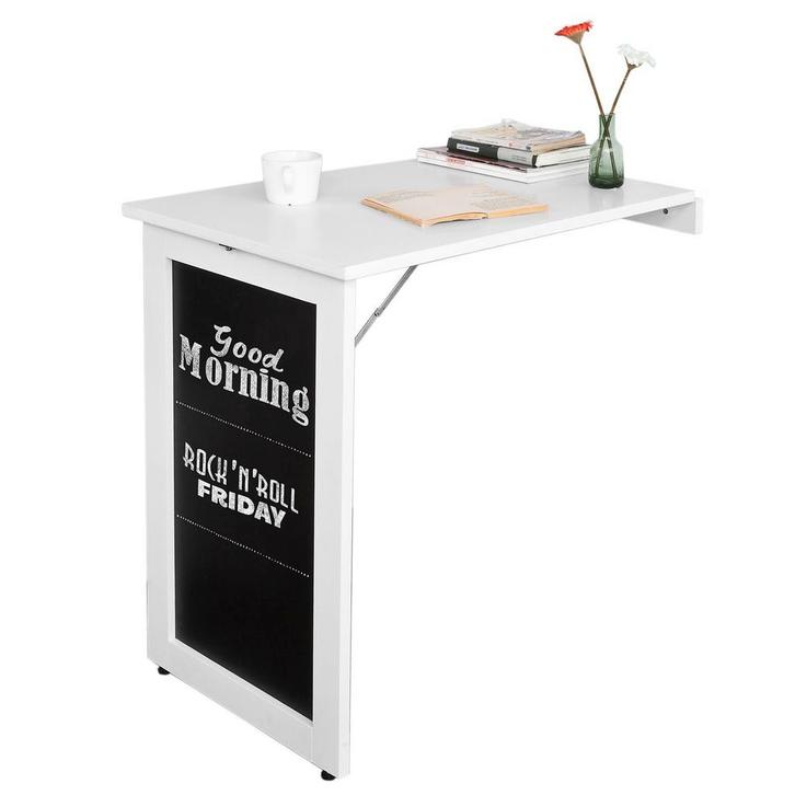 2dekans | SoBuy FWT03-PF Eettafel inklapbaar met krijtbord-, Huis en Inrichting, Tafels | Eettafels, Zo goed als nieuw, Ophalen of Verzenden