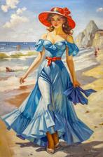 Vladimir Petrov (1945) - Élégante au Bord de Mer - French, Antiek en Kunst