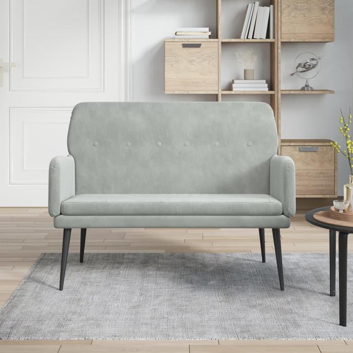 vidaXL Bankje 108x79x79 cm fluweel lichtgrijs, Huis en Inrichting, Banken | Bankstellen, Nieuw, Minder dan 150 cm, Stof, Verzenden