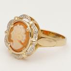 Ring - 18 karaat Geel goud, Witgoud - Camee, Nieuw
