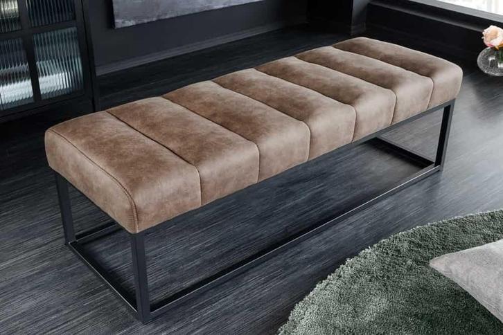 Design bank PETIT BEAUTÉ 110cm vintage taupe microvezel, Huis en Inrichting, Banken | Bankstellen, Ophalen of Verzenden