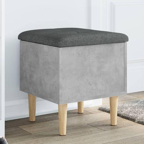 vidaXL Opbergbankje 42x42x46 cm bewerkt hout betongrijs, Huis en Inrichting, Banken | Voetenbanken en Poefen, Nieuw, Verzenden